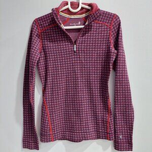 Smartwool Women's Small Quarter Zip Pullover 100% merino wool Purple Baselayer